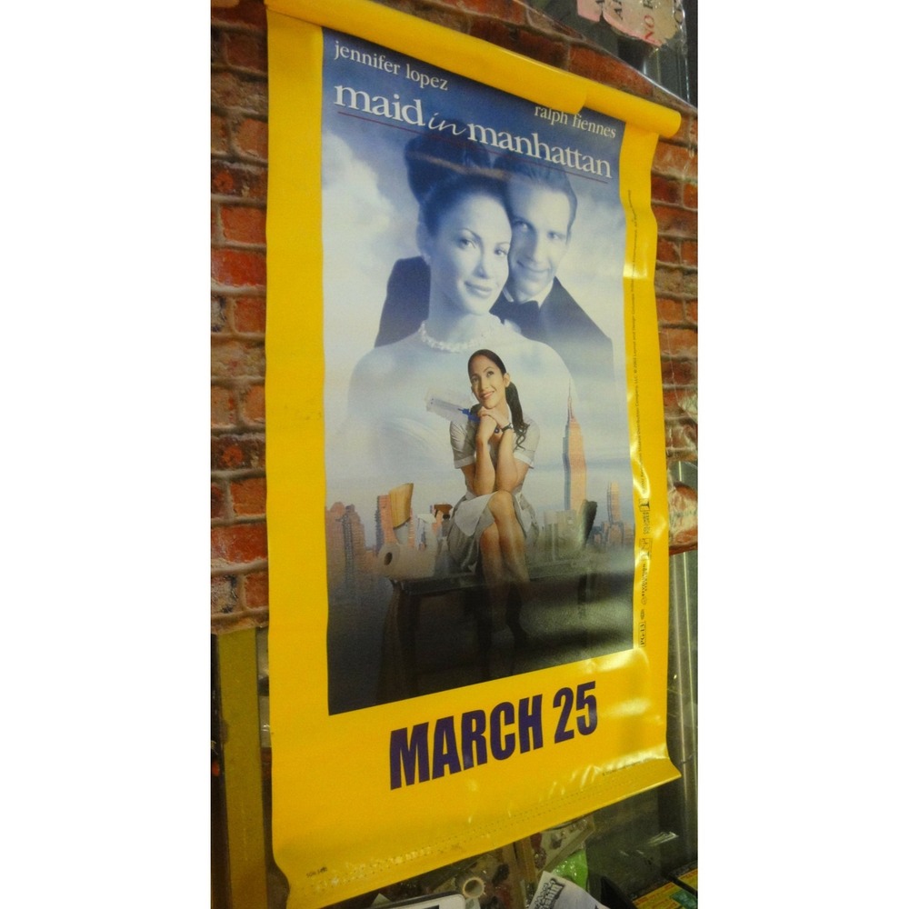 Y2K Maid Manhattan Vinyl movie theatre poster‎ double side Jennifer Lopez 19X35